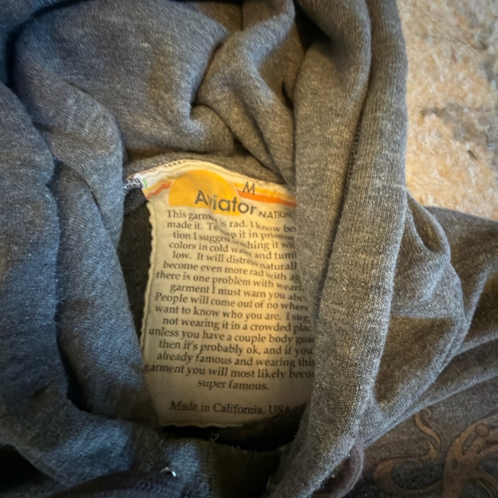 Very Rare HTF Aviator Nation Gray Mermaid Hoodie - Picture 5 of 6